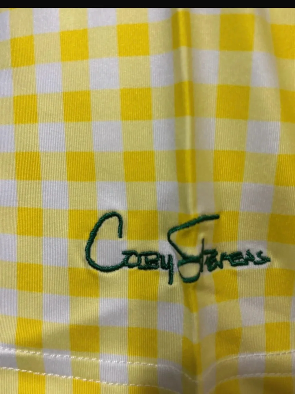Yellow Gingham Men's Polo Shirt